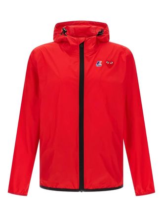 Comme Des Gar&ccedil;ons x K-Way heart-logo hooded jacket - unisex - Nylon - S - Red