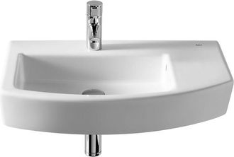 Roca Roca - Lavabo de porcelana mural o de sobre encimera asimétrico hall