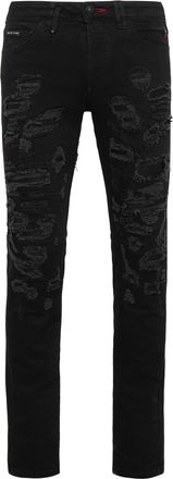 Philipp Plein Denim Super Straight Cut Destroyed