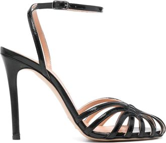 The Seller 100mm leather sandals - women - Calf Leather/Calf Leather/Calf Leather - 36 - Black