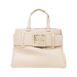 A|X Armani Exchange Handbags, female, Beige, Size: ONE SIZE Handbag with Shoulder Strap and Zip Fastening