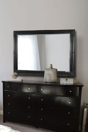 MirrorOutlet Buxton Black Large Leaner Mirror 140 x 109 CM | Size: 1 Pack