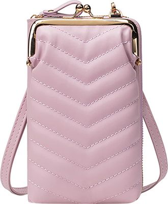 Generic Korean Version Of One Shoulder Small Bag Fashion Messenger Bag New Type Womens Touchscreen Mobile Phone Bag One Shoulder Bag (Purple, One Size)