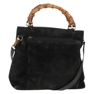 Gucci Pre-owned Suede Handtas - Dames - Vintage Handtas - Zwart - ONE Size - Su&egrave;de - Vintage
