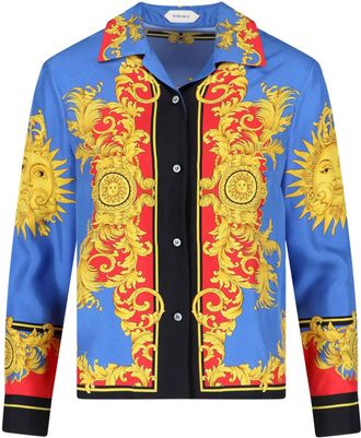 Versace Multicolor Artistic Motifs Silk Shirt