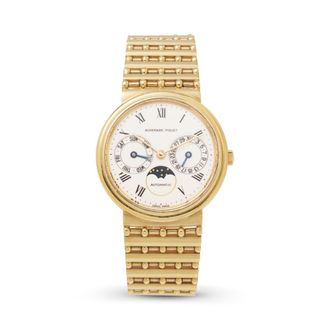 Audemars Piguet Pre-owned Audemars Piguet Day-Date Moonphase Automatic White Dial Unisex Watch 25589BA