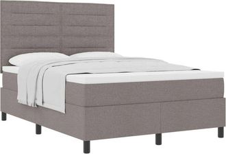 vidaXL Box Spring Bed with Mattress Taupe 140 x 190 cm Fabric vidaXL