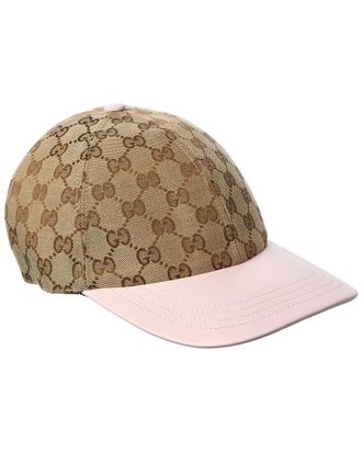 Gucci Gg Canvas & Leather Baseball Hat