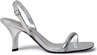 Calvin Klein Scarpe in pelle argentate con tacchetto a spillo e fascette-Argento