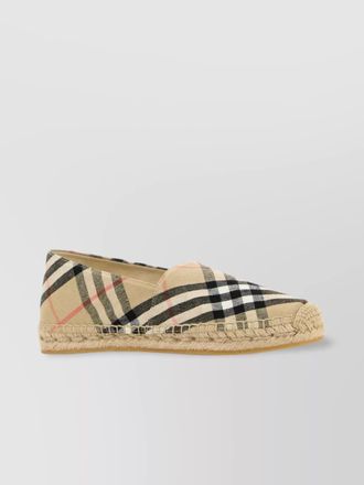 Burberry embroidered canvas check pattern espadrilles
