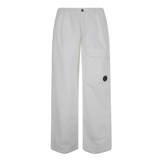 C.P. Company Wide Trousers, male, White, Size: 2XL Micro-Reps Boxy Cargo Lens Pants
