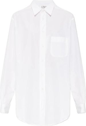 Maison Margiela Wit katoenen overhemd met knopen - Dames - Overhemden - Wit - M - Katoen - Overhemden