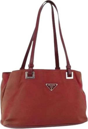 Prada Pre-owned Shoulder Bags, female, Red, Size: ONE SIZE Pre-owned Vintage Nylon Shoulder Bag