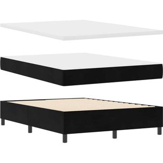 vidaXL Vidaxl - Cama Tipo Box Spring Con Colch&oacute;n Negro 140 X 200 Cm Terciopelo