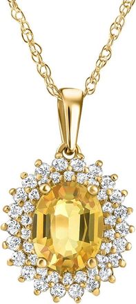 Pompeii3 2.93Ct Yellow Sapphire & Diamond Penant Yellow Gold 18 Necklace Lab Grown