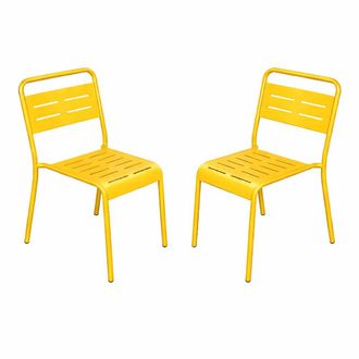 Concept Usine Conjunto de 2 sillas amarillas apilables