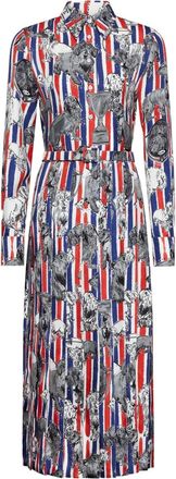 Thom Browne twill pleated hector midi dress - women - Silk - 36 - White