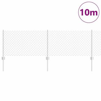 Berkfield Home Sturdy Chain Link Fence with 10 U Posts Silver 0.6x10 m Steel