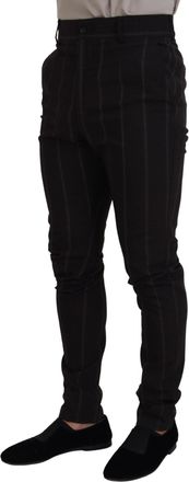 Dolce & Gabbana Black Wool Chino Formal Men Pants