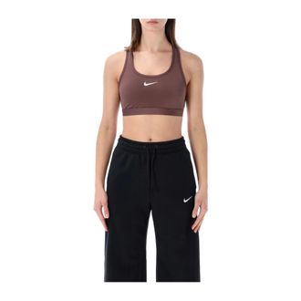 Nike Sujetador deportivo acolchado Dri-FIT Swoosh de soporte medio - Sport - Mujer - Marr&oacute;n - L