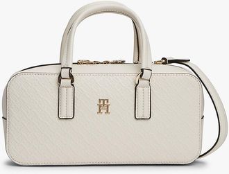 Tommy Hilfiger Womens Allover Monogram East-West Crossbody Bag - White