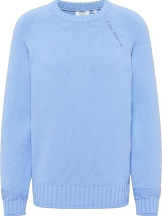 Carlo Colucci Truien & Vesten, Heren, Blauw, XL, Stijlvolle Gebreide Trui