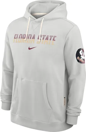 Nike Florida State Sideline Standard Issue Nike Mens Dri-FIT College Pullover Hoodie in Grey | 03AZ0BBFTN-8DF