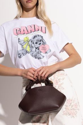 Ganni Handbag Bou Small, Womens, Brown