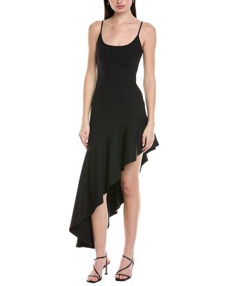 Susana Monaco Susana Monaco Asymmetrical Ruffled String Midi Dress