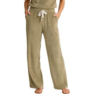 Tommy Bahama Suncoast Loop Terrry Wide Leg Pants in Sea Clay at Nordstrom, Size Medium