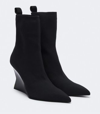 Balmain Botines con cu&ntilde;a de punto