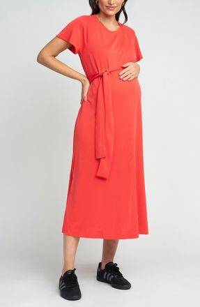 Seraphine Maternity T-Shirt Dress in Coral at Nordstrom, Size 8