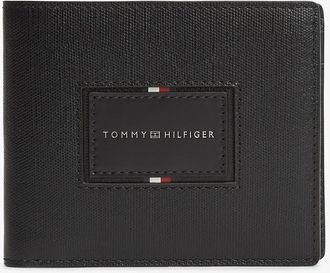 Tommy Hilfiger Mens Hilfiger Logo Leather Card & Coin Wallet - Black