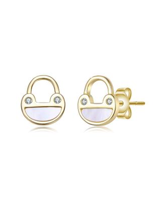 Rachel Glauber 14K Plated 2Mm Pearl Cz Earrings