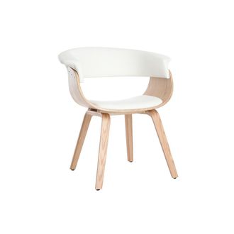 Miliboo Silla N&oacute;rdica Blanco Y Madera Clara Oktav