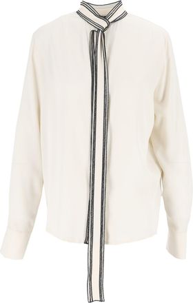 Fabiana Filippi Butter Crepe de Chine Bow Blouse