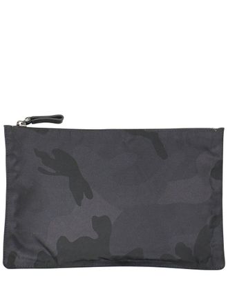 Valentino Black Nylon Camouflage Large Zip Pouch (Authentic Pre-Loved)