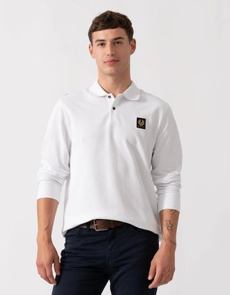 Belstaff Mens Belstaff Long Sleeved Mens Essentials Polo - White - Size: 40