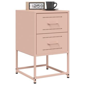 Berkfield Home Bedside Cabinets 2 pcs Pink 36x39x60.5 cm Steel