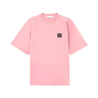 Stone Island Felpa M/Corta Oleander V008G - Heren - T-shirts - Roze - XL - Tops
