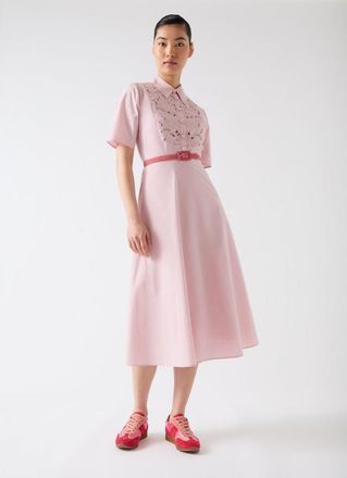 L.k. Bennett Womens Grace Dress - Light Pink Cotton - Size 14 UK