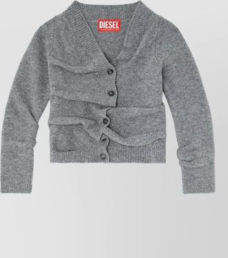 Diesel asymmetric draped cropped cardigan