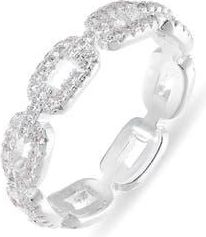 Nordstrom Rack Cubic Zirconia Link Band Ring in Clear- Silver at Nordstrom Rack, Size 6