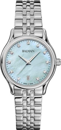 Balmain Beleganza Diamond & Mother-of-Pearl Bracelet Watch, 32mm in Mint Mop Stainless Steel at Nordstrom