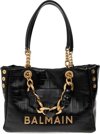 Balmain Small 1945 Soft Bag - Dames - Schoudertassen - Zwart - ONE Size - Leer - Tassen