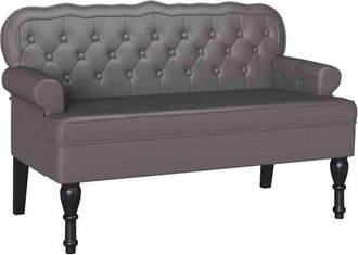 vidaXL Banco Chesterfield Gris 119,5 X 64,5 X 75 Cm Cuero Sint&eacute;tico Vidaxl