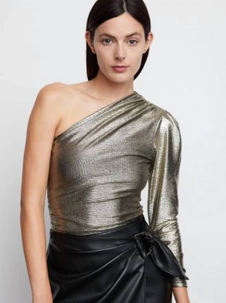 Bailey 44 Bailey Fitted Top In Black/gold