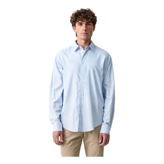Emporio Armani Klassiek formeel overhemd - Heren - Overhemden - Blauw - Maat: M Katoen