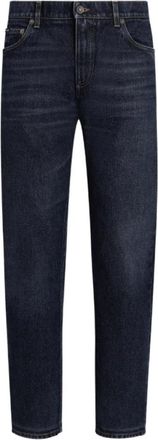 Dolce & Gabbana Blauwe Katoenen Straight Leg Jeans - Heren - Regular Fit Jeans - Blauw - M - Katoen - Jeans
