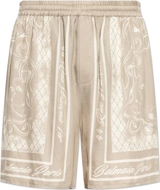 Balmain Geprinte Foulard Pyjamashorts - Heren - Korte Broeken - Beige - 2XL - Korte Broeken